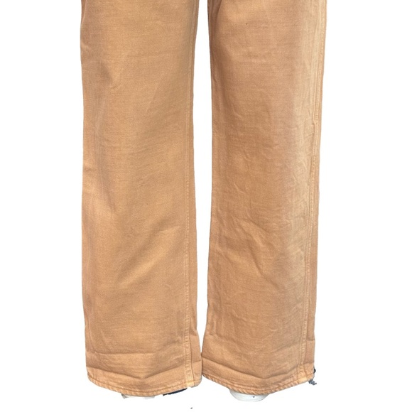 GOLDEN GOOSE High Waisted Straight Leg Jean in Tan Size 24 - Picture 4 of 14